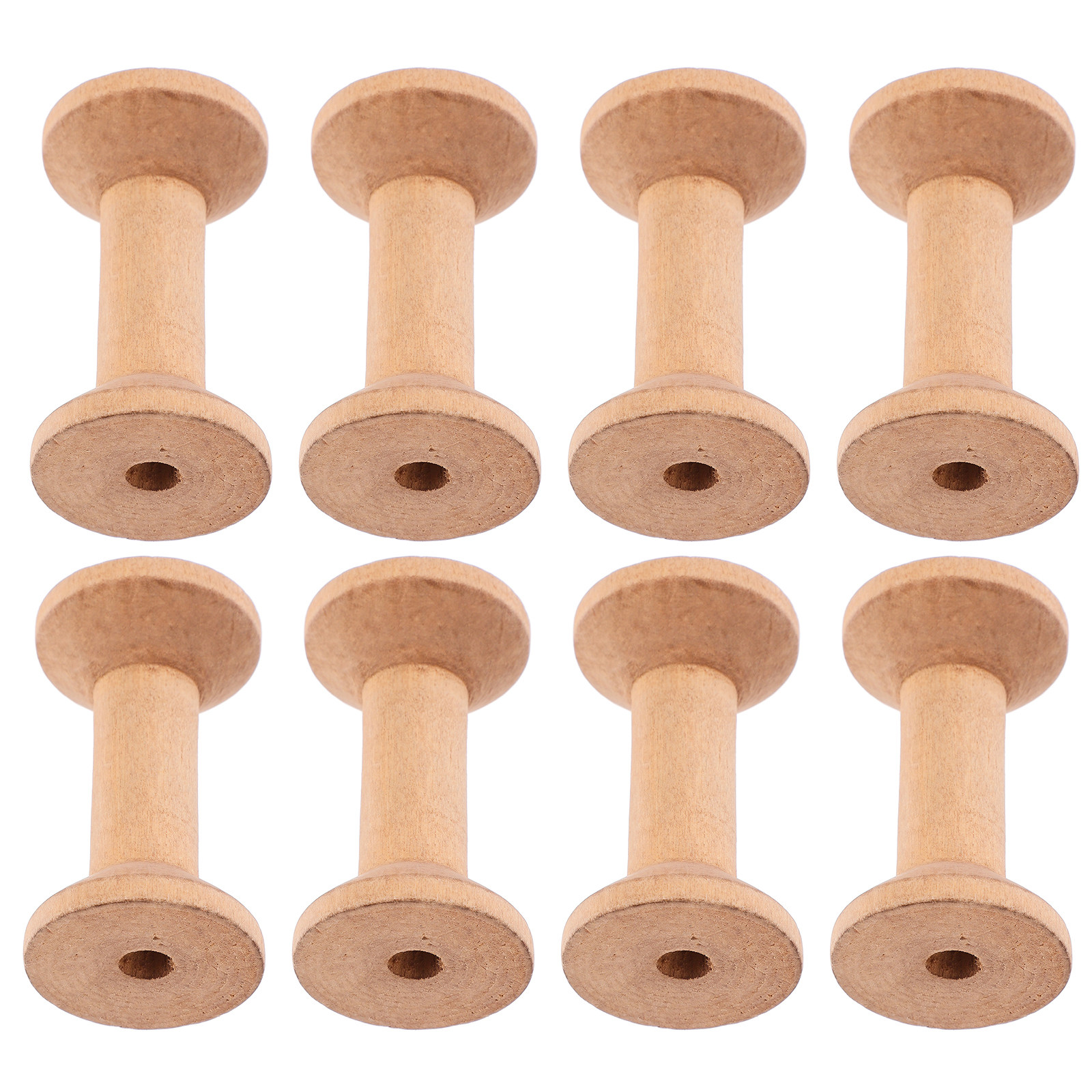 Embroidery Craft - 8Pcs Barrel Shaped Wooden Spools 70x40mm