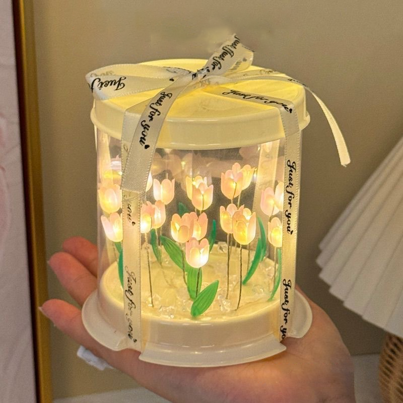 Embellishment Crafts - DIY Tulip Lamp Simulation Flower Sea