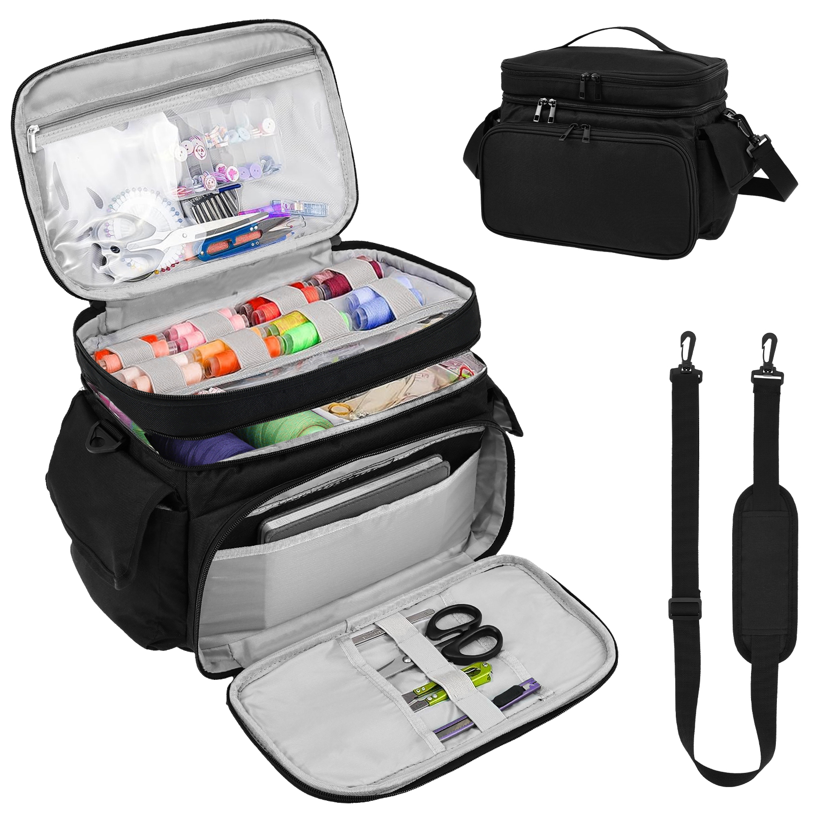 Large Sewing Bag Wool Knitting - Craft Embellishment Storage ulasan dan harga