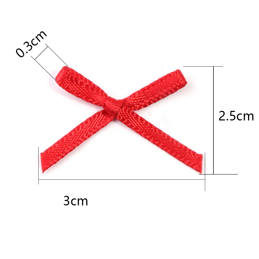50Pcs 2.5x3cm Ribbons Mini Sat - Christmas Craft Embellishment ulasan dan harga