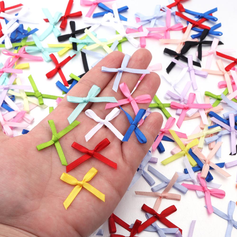50Pcs 2.5x3cm Ribbons Mini Sat - Christmas Craft Embellishment ulasan dan harga