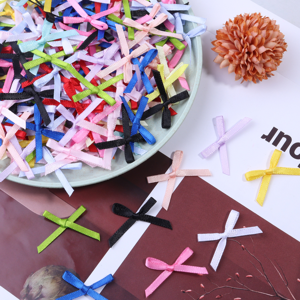 50Pcs 2.5x3cm Ribbons Mini Sat - Christmas Craft Embellishment ulasan dan harga