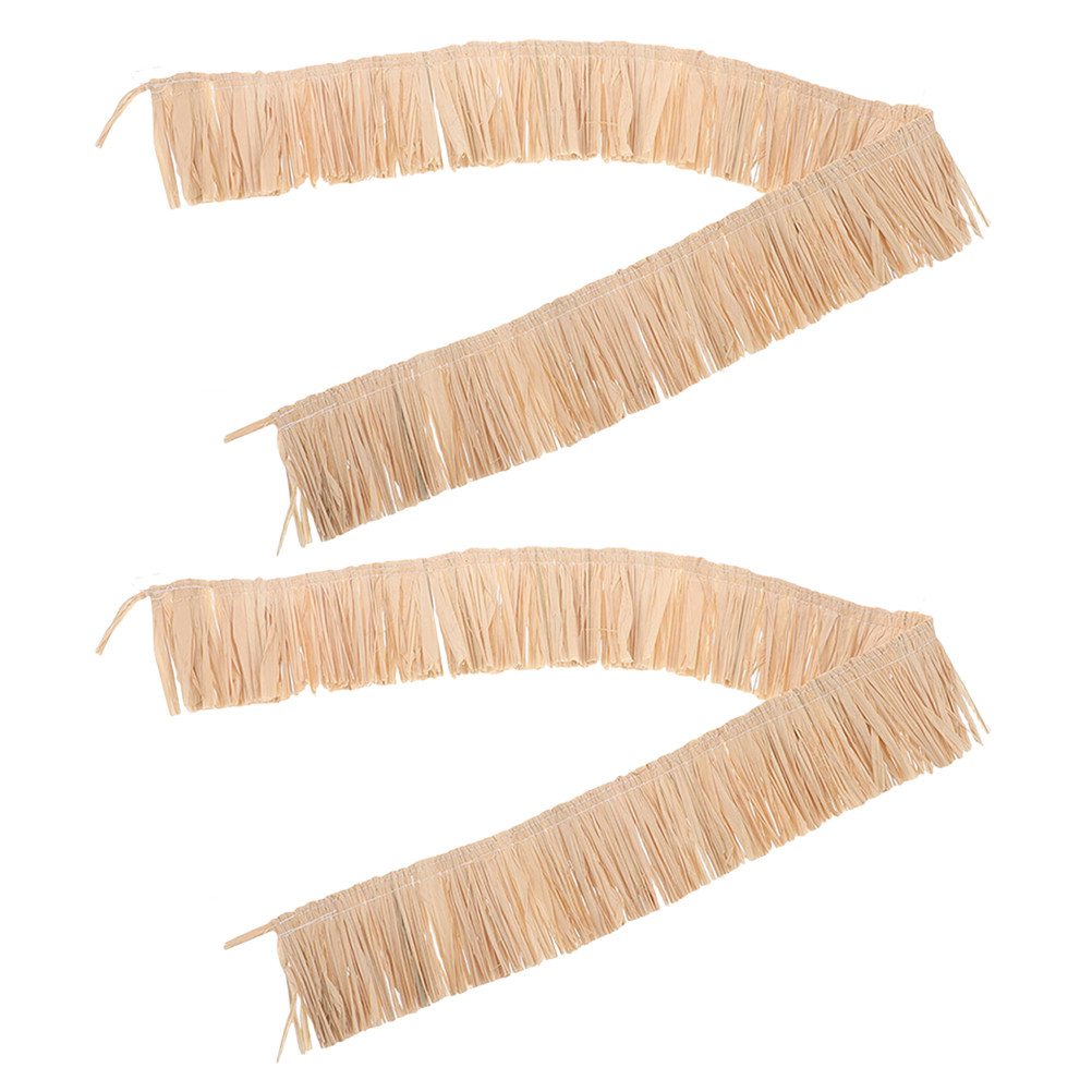 2Pcs Handwoven Raffia Fringe T - Tassel Fringe Trim ulasan dan harga