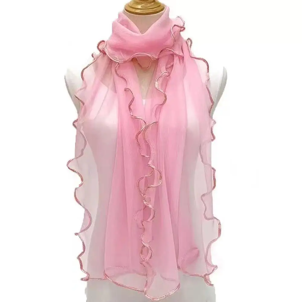 Lightweight Hijab Silk Shawl W - Tassel Fringe Trim ulasan dan harga