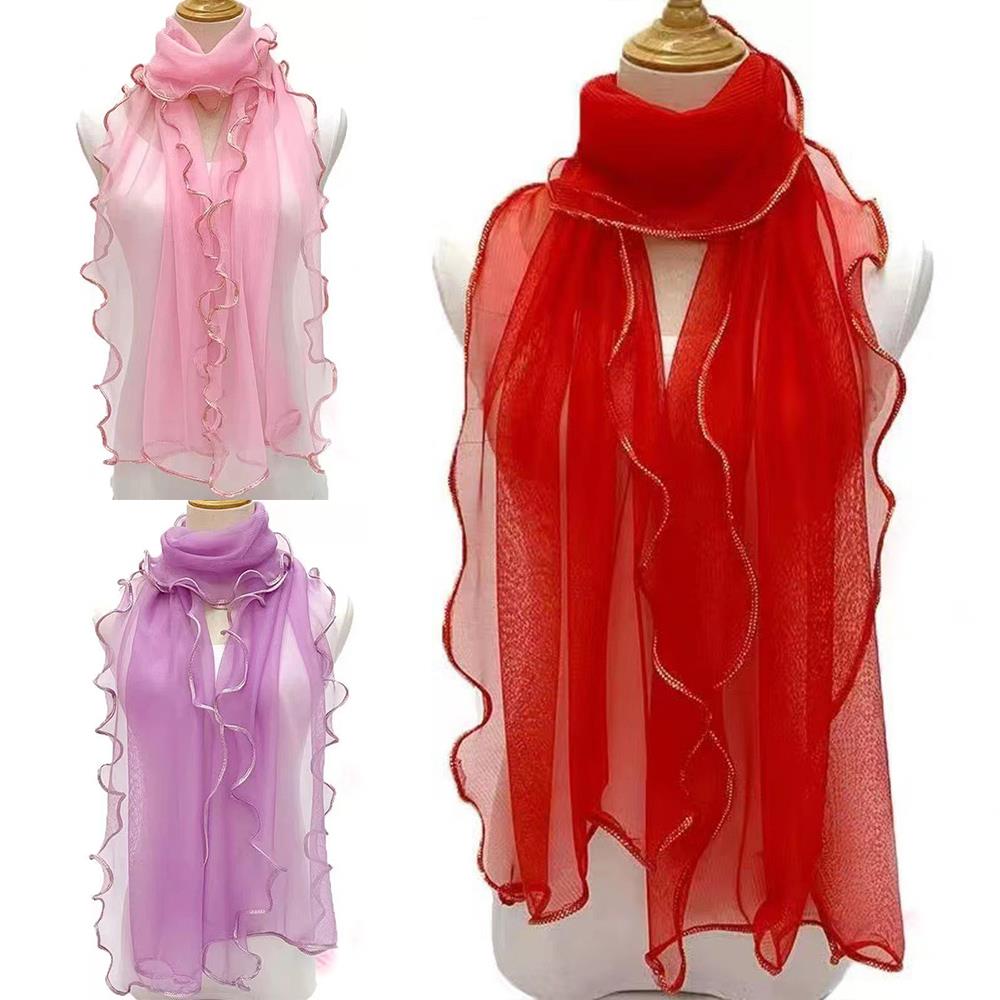 Lightweight Hijab Silk Shawl W - Tassel Fringe Trim ulasan dan harga