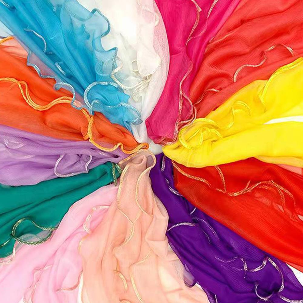 Lightweight Hijab Silk Shawl W - Tassel Fringe Trim ulasan dan harga