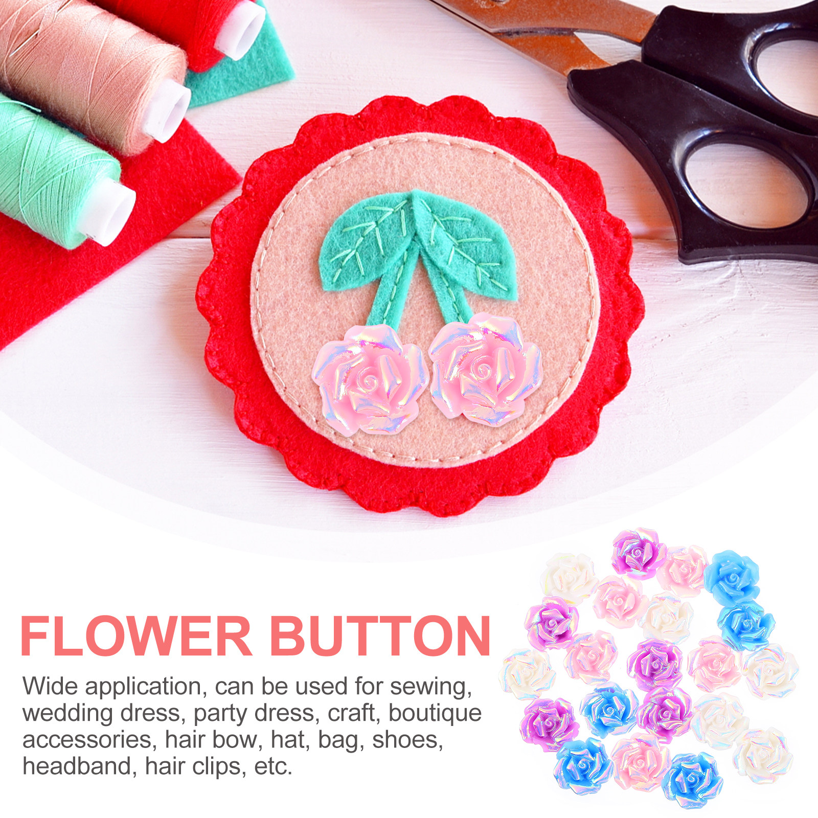 20Pcs Rose Flower Accessories  - Craft Embellishment ulasan dan harga