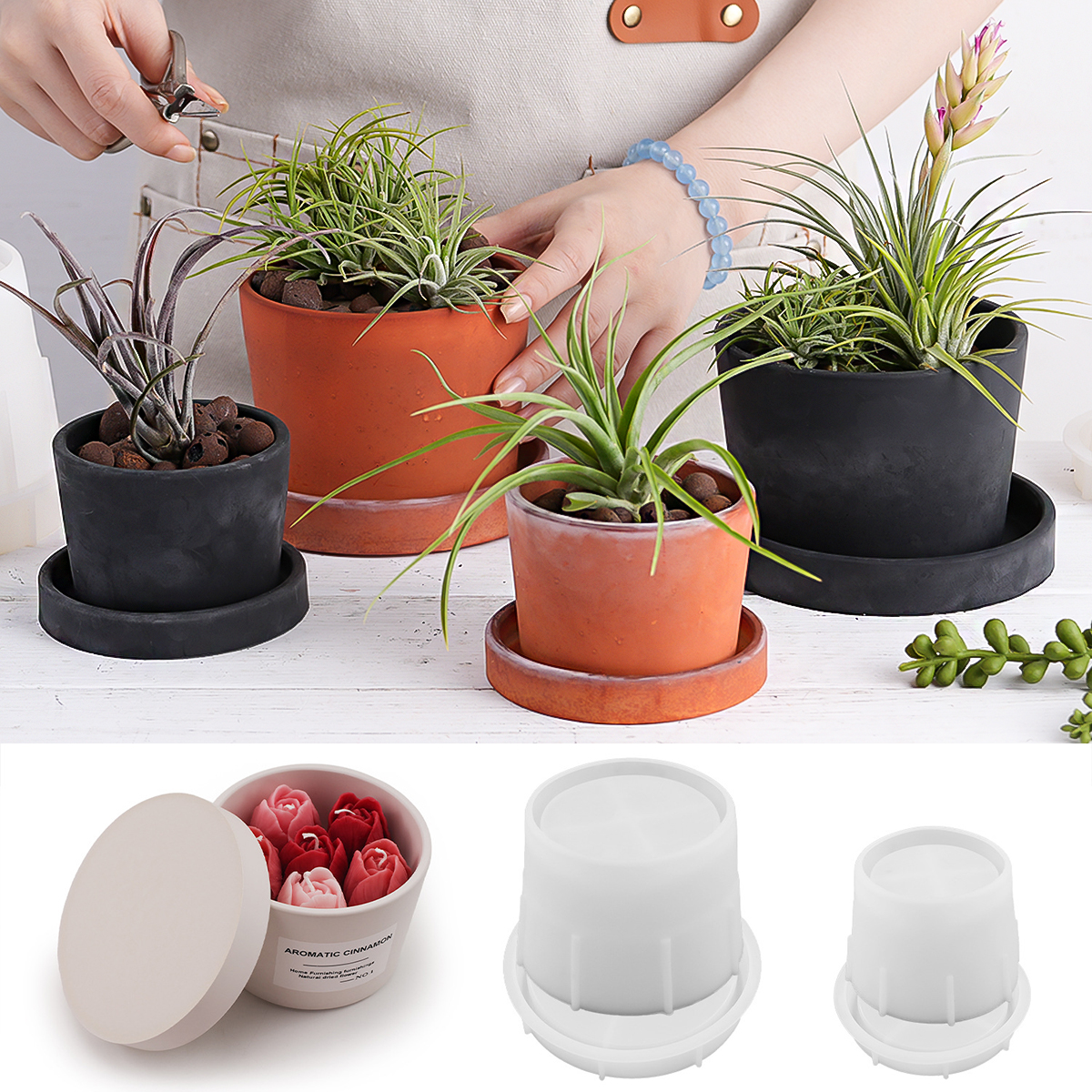 Round Candle Jar Silicone Mold - Craft Embellishment Storage ulasan dan harga