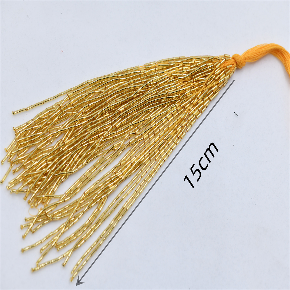 15cm wide 1 bundle gold silver - Beaded Trim Fringe ulasan dan harga