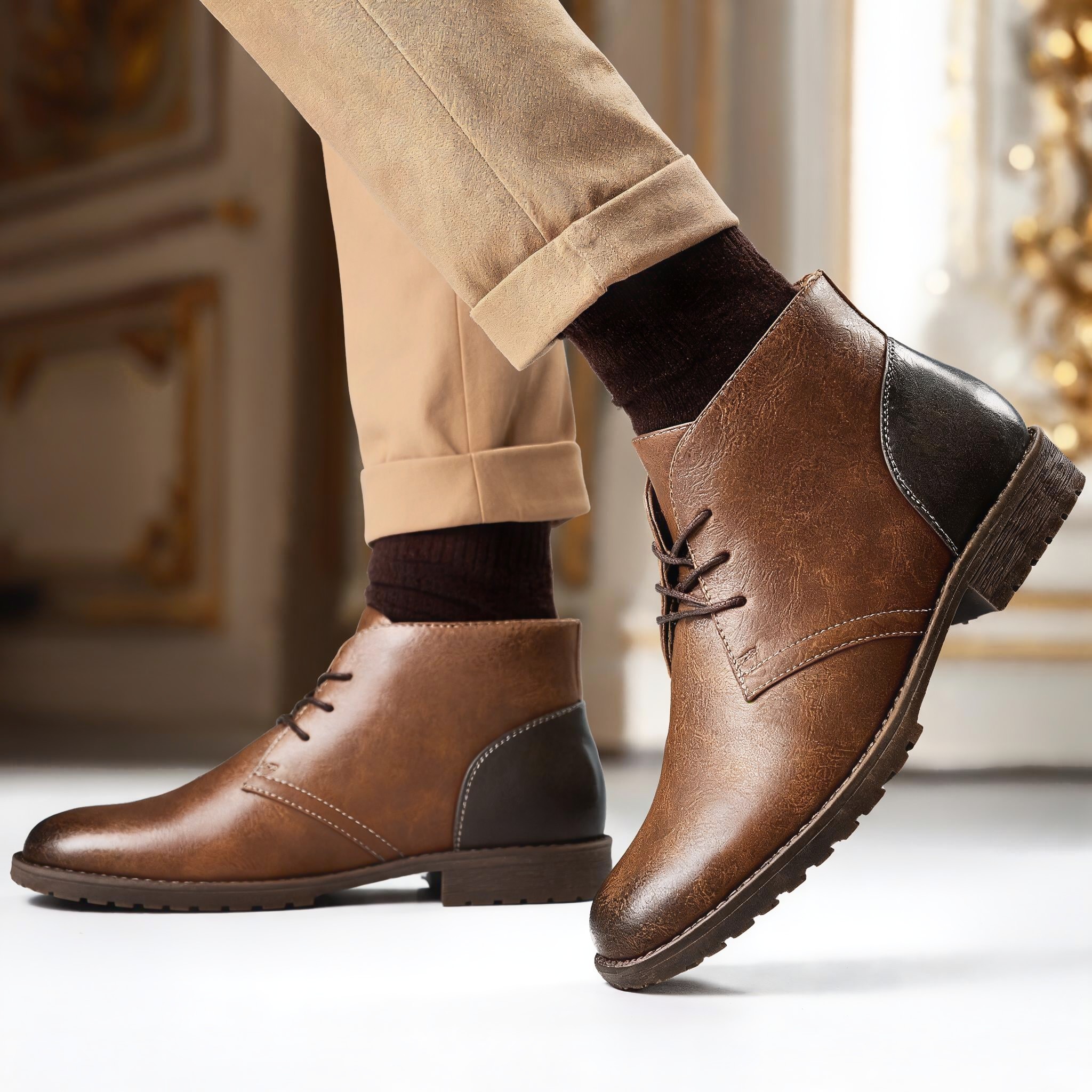 Boots Men Brand Retro Comforta - Guipure Lace Panel ulasan dan harga