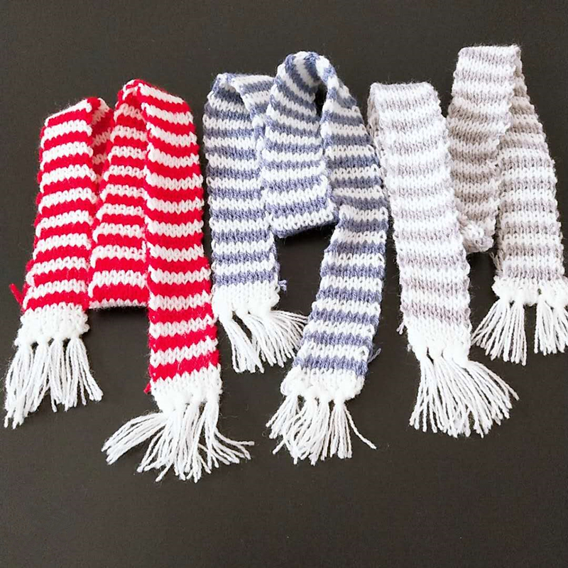 2-10PCS Hand Knitted Stripe Lo - Christmas Craft Embellishment ulasan dan harga