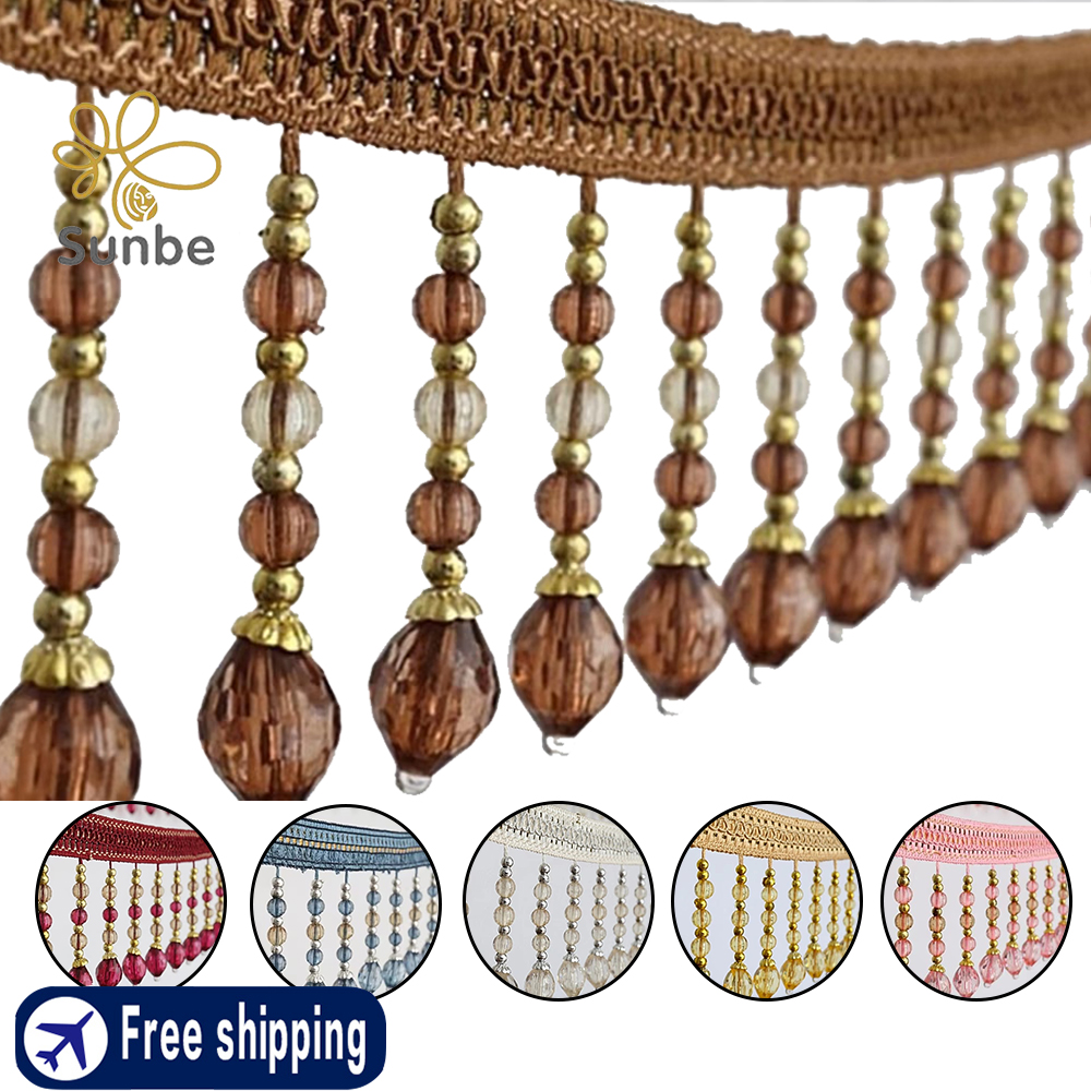 12yards Briaded Hanging Beads  - Fringe Ribbon Sewing ulasan dan harga