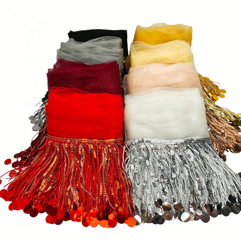 10 Yards Sequins Tassel Lace T - Tassel Fringe Trim ulasan dan harga