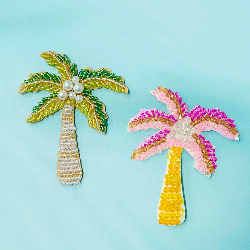 1Pc 3D Coconut Tree Beaded Pat - Craft Embellishment ulasan dan harga