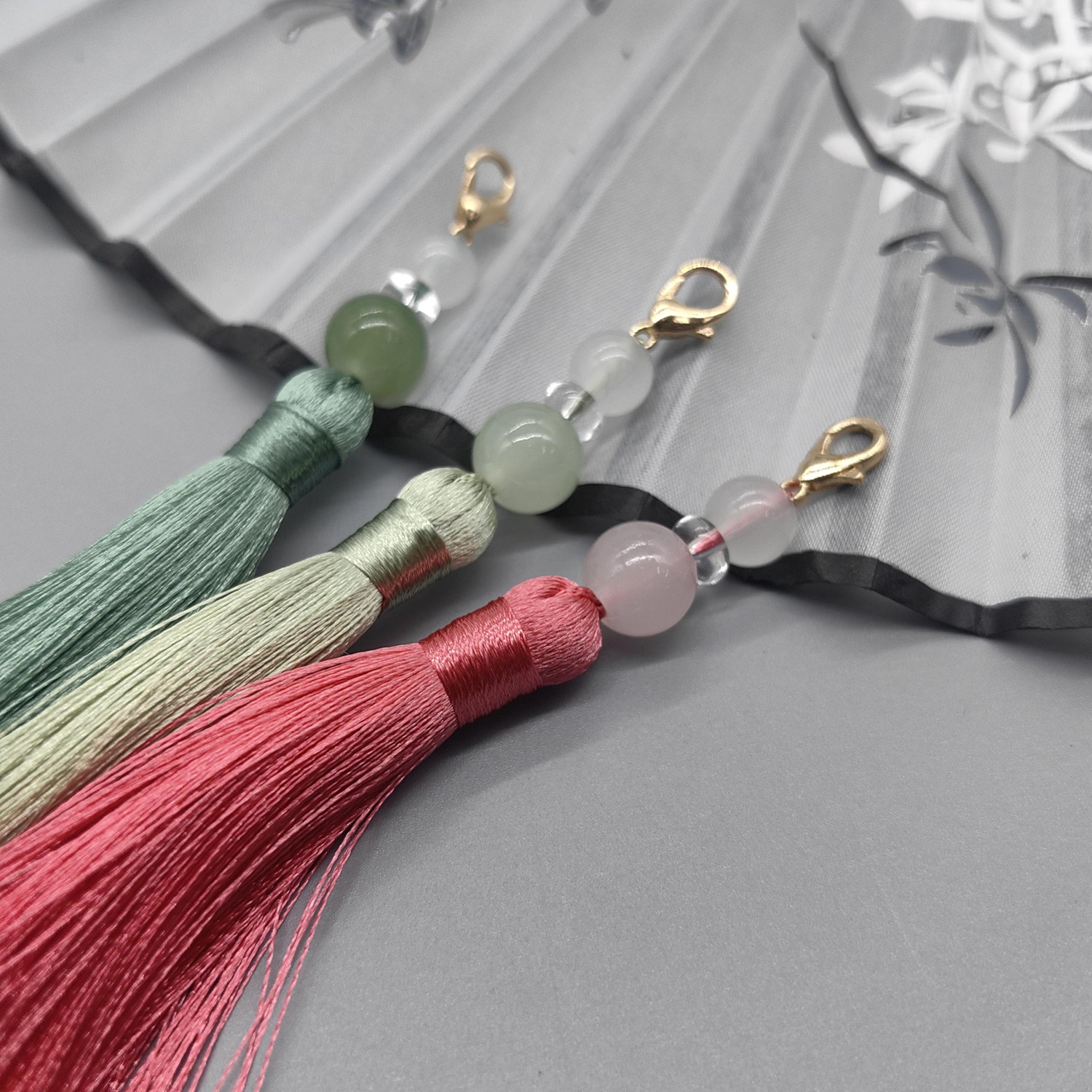 8cm Lobster Clasp Tassel Charm - Beaded Trim Fringe ulasan dan harga