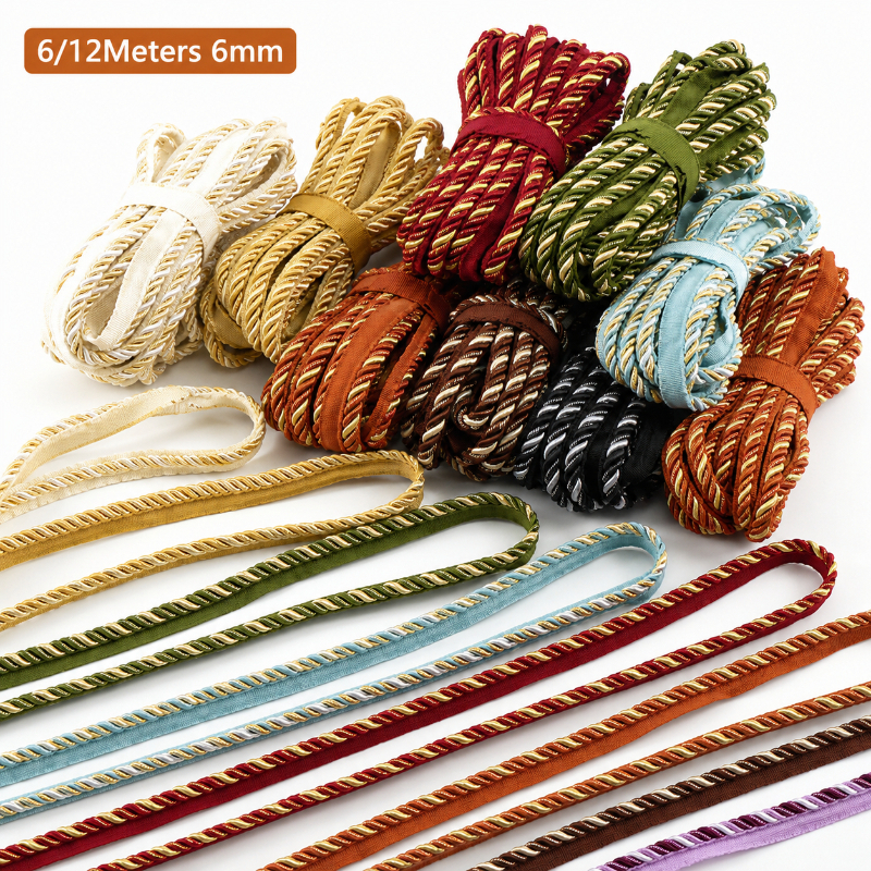 6/12M 6mm Two Tone Twisted Cor - Cord Trim Twisted ulasan dan harga