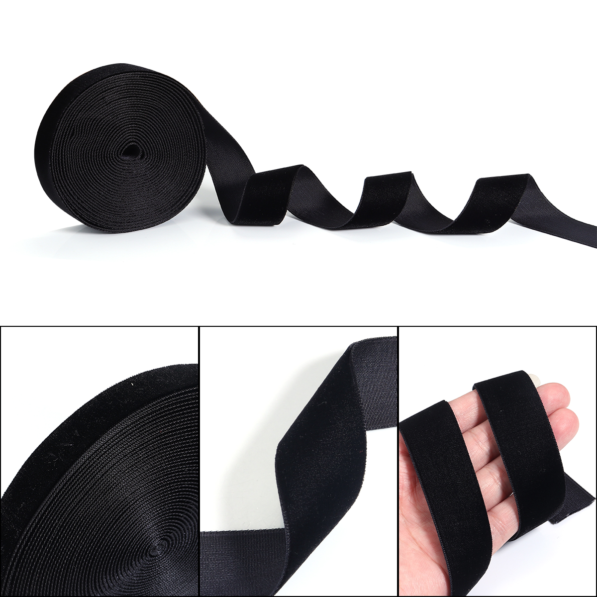 5-10Yards Black Velvet Ribbon  - Velvet Ribbon Roll ulasan dan harga