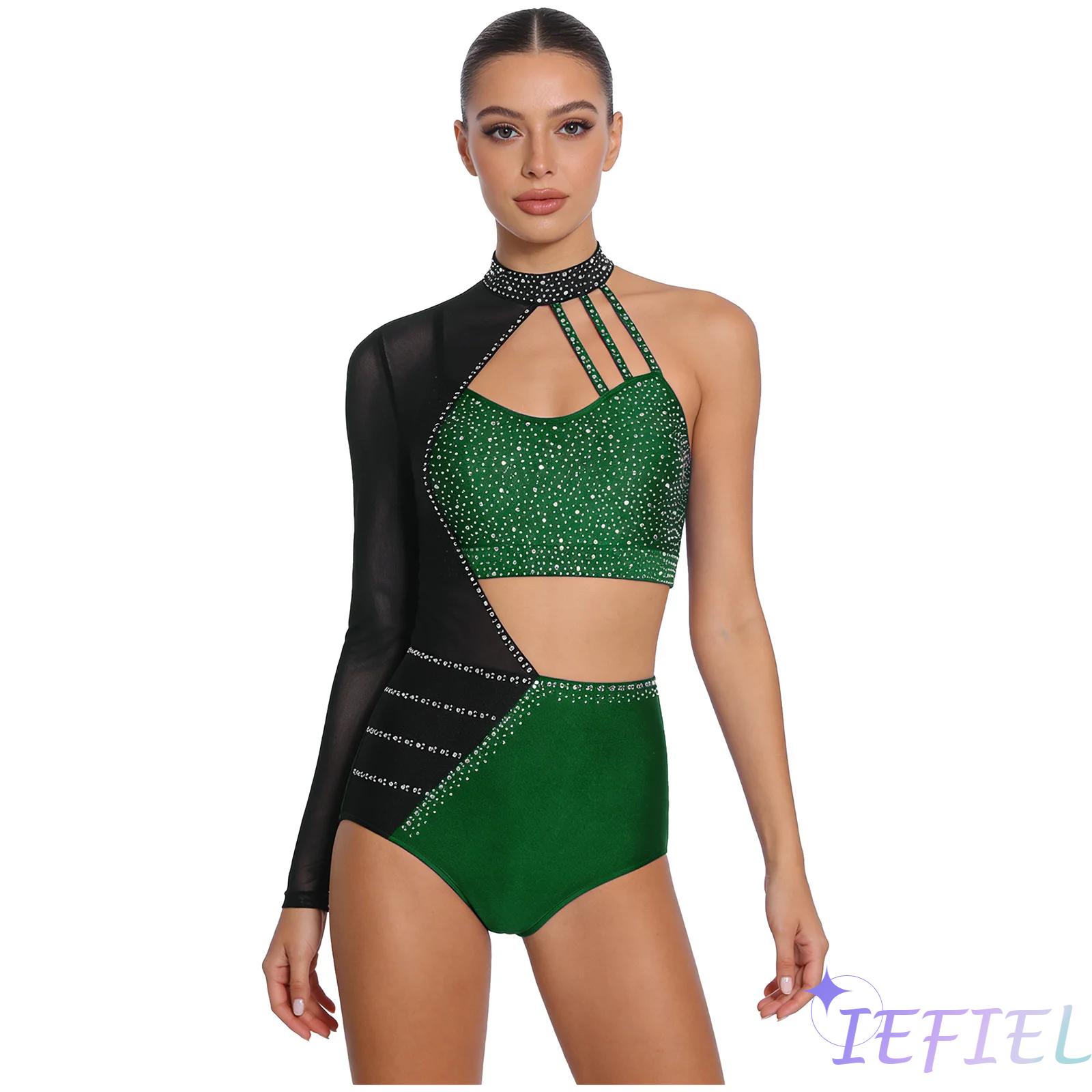 Elegant Womens Jazz Dance Gymn - Rhinestone Banding Trim ulasan dan harga
