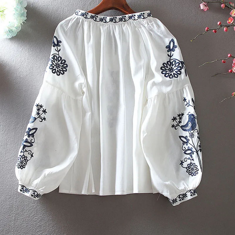 2026 Women's Retro Blouse Nati - Tassel Fringe Trim ulasan dan harga