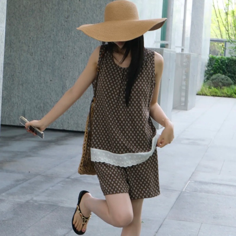 Women Sleeveless Lace Trim Lou - Elastic Lace Trim ulasan dan harga