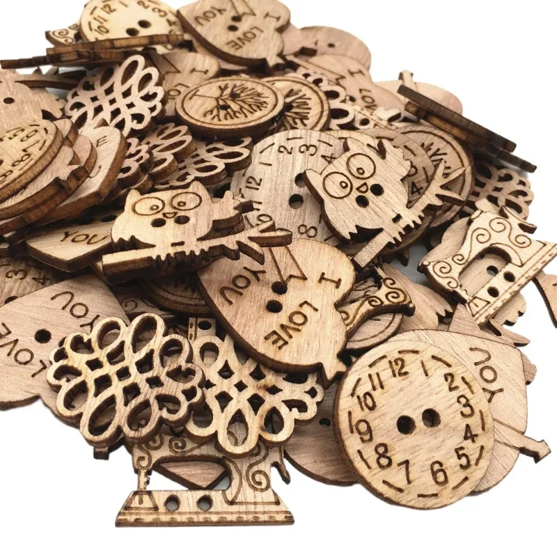 50pcs Wooden Craft Embellishme - Christmas Craft Embellishment ulasan dan harga