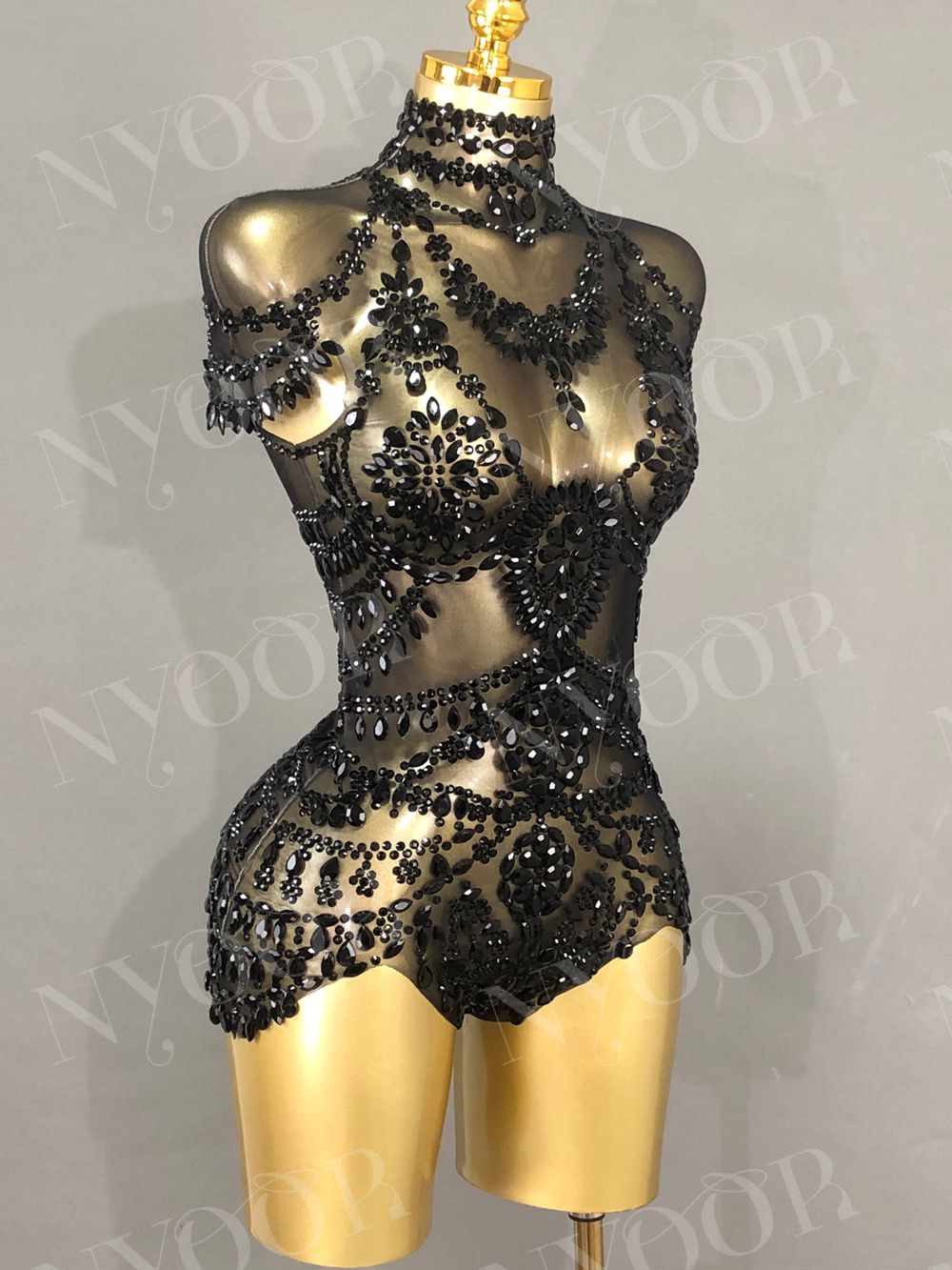 Sparkly Rhinestones Bodysuit W - Rhinestone Banding Trim ulasan dan harga