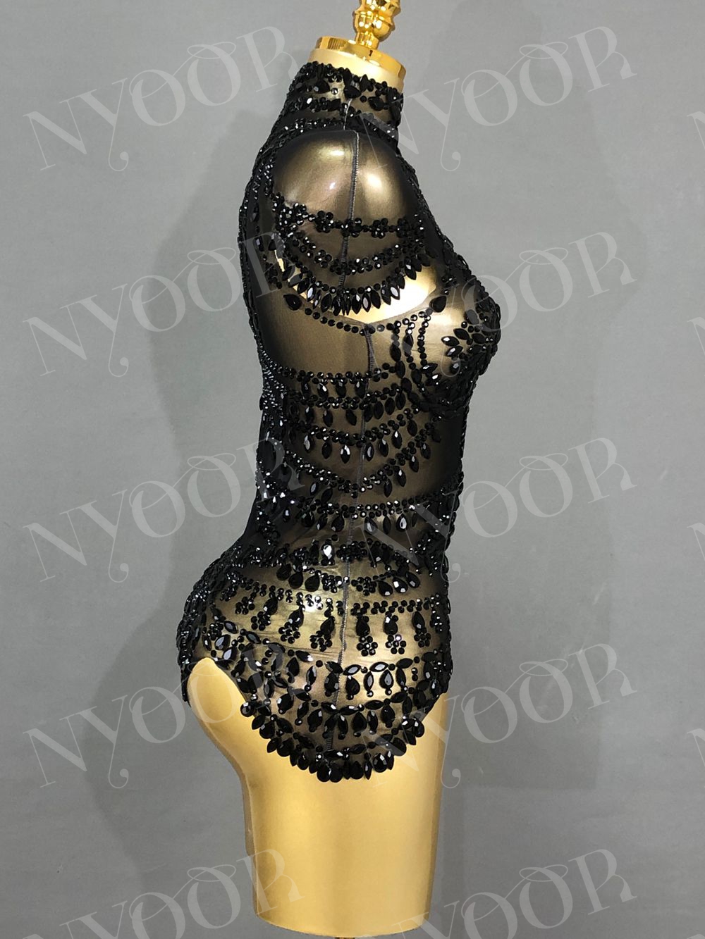 Sparkly Rhinestones Bodysuit W - Rhinestone Banding Trim ulasan dan harga